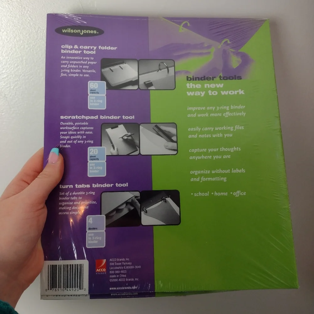 Wilson Jones Turn Tabs Binder Tool 4 Dividers Use in 3 Ring Binder
